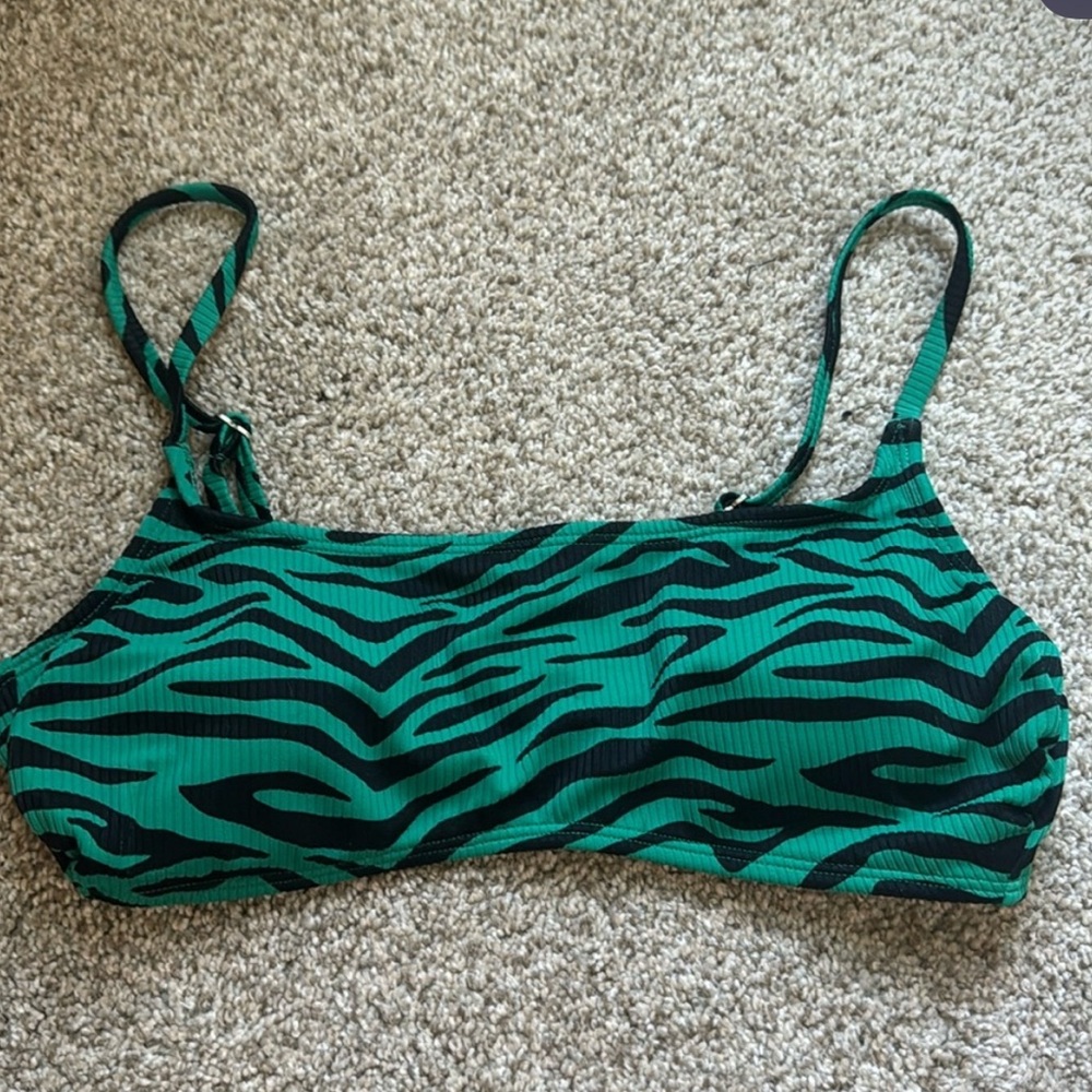 Target green zebra bikini top